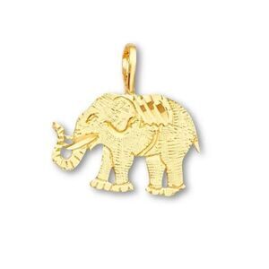 14K Gold Elephant Pendant | Lucky Animal Jewelry Charm By Tehrani Jewelry